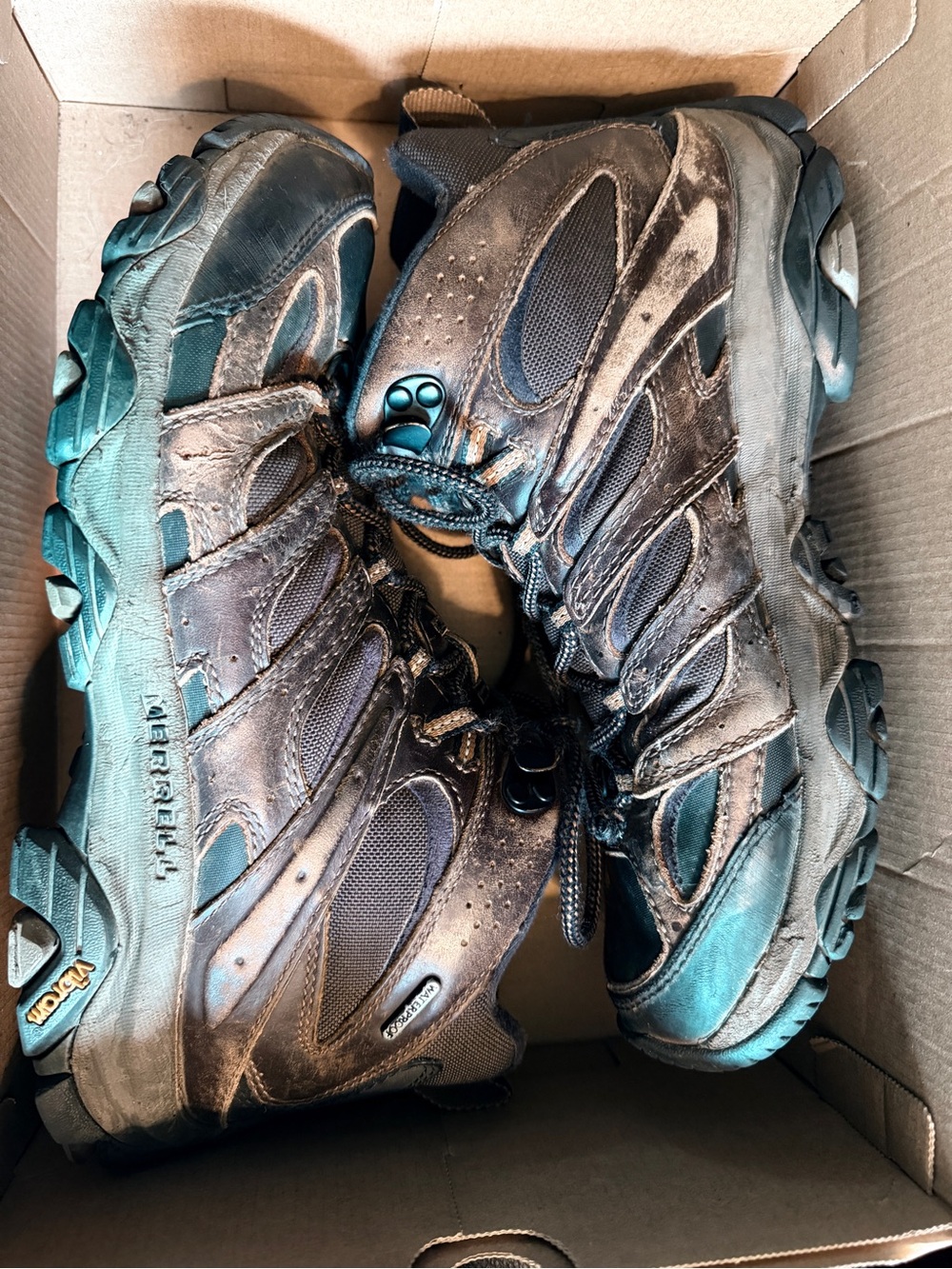 Merrell Moab 3 Brown & Black Men's Trail Running Shoes Sz 9M